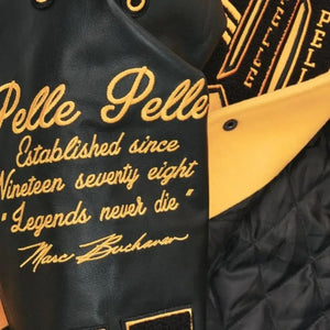 Pelle Yellow Wool & Black Leather Varsity Jacket