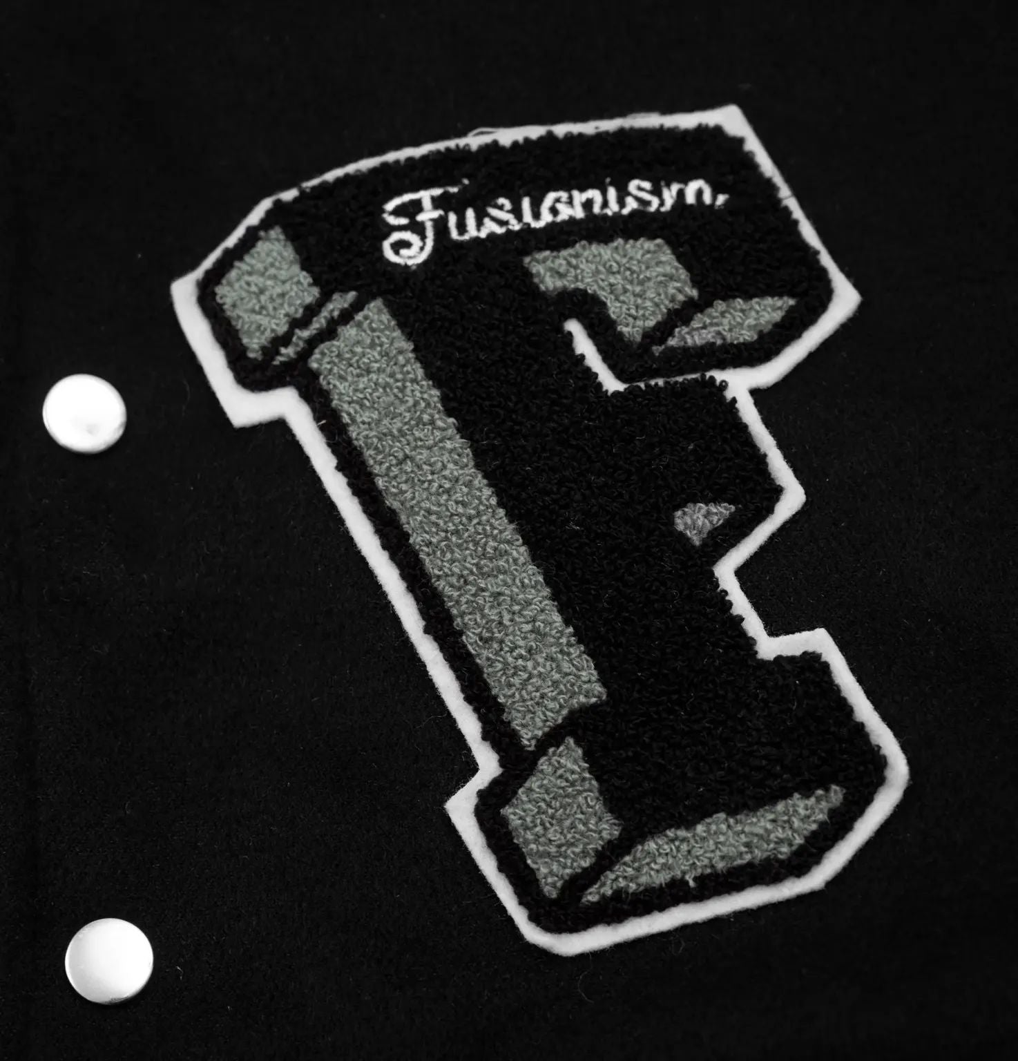 Famous Black Leather Fusionism 8 Ball Varsity Jacket