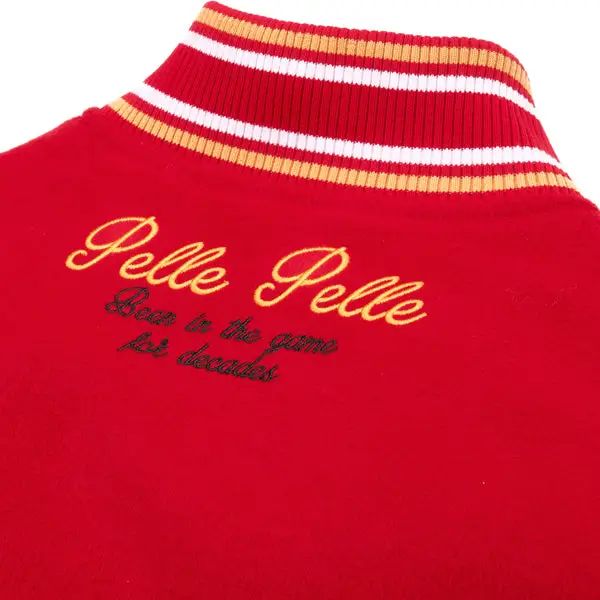 World Famous Red Wool & Yellow Leather Pelle Pelle Varsity Jacket