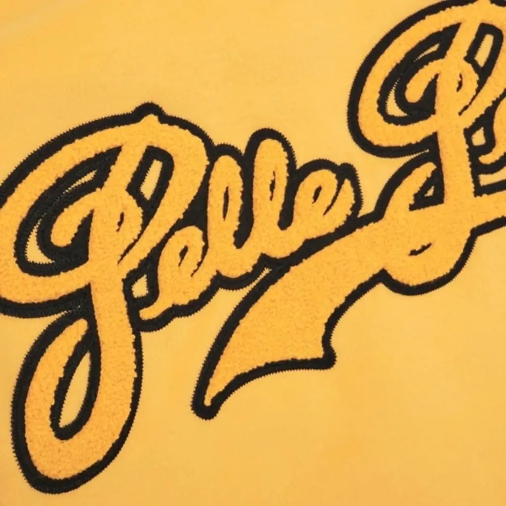 Pelle Yellow Wool & Black Leather Varsity Jacket