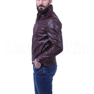 Sterling Dark Maroon Waxed Leather Jacket
