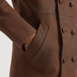 Maximus Men's Rich Brown Leather Coat