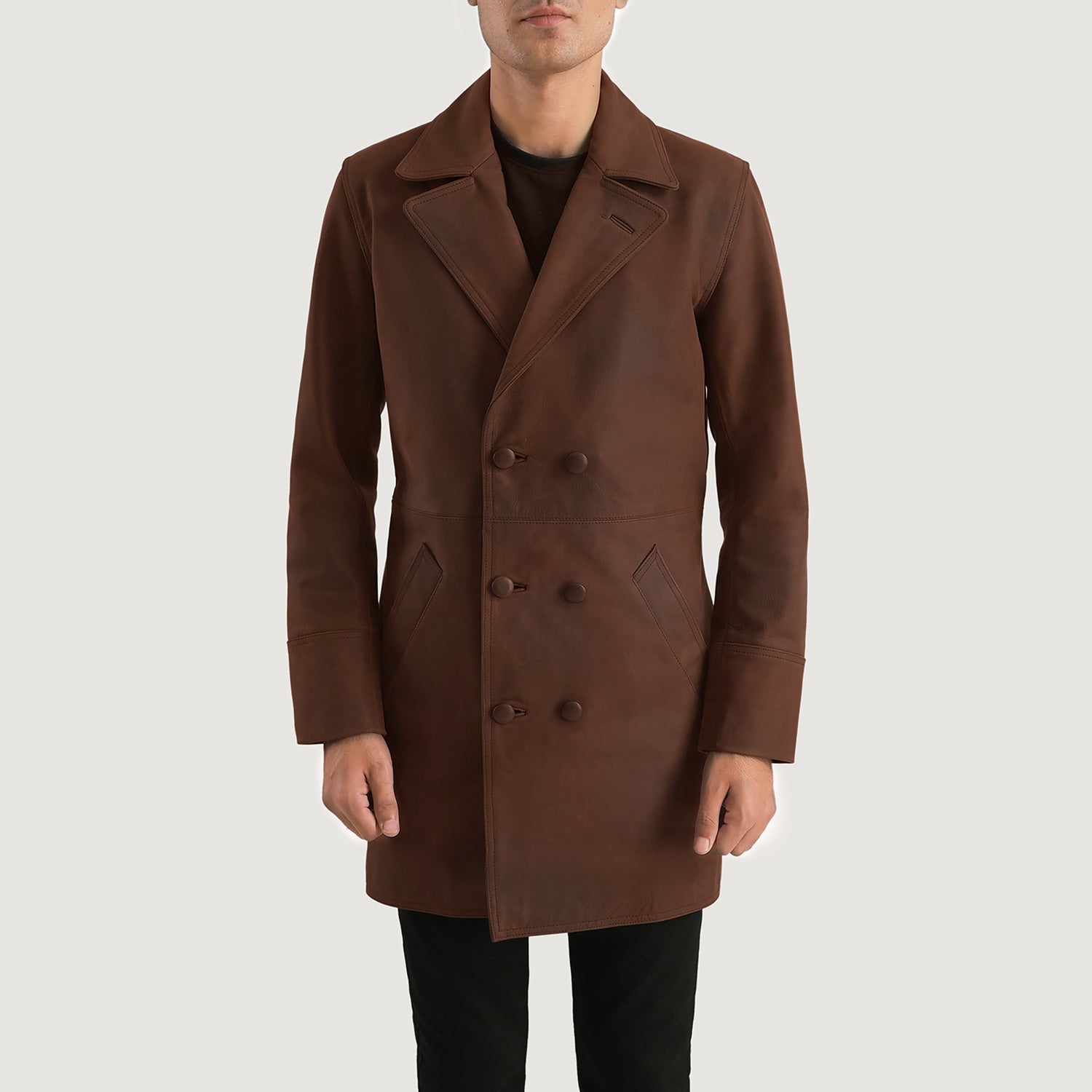 Maximus Men's Rich Brown Leather Coat