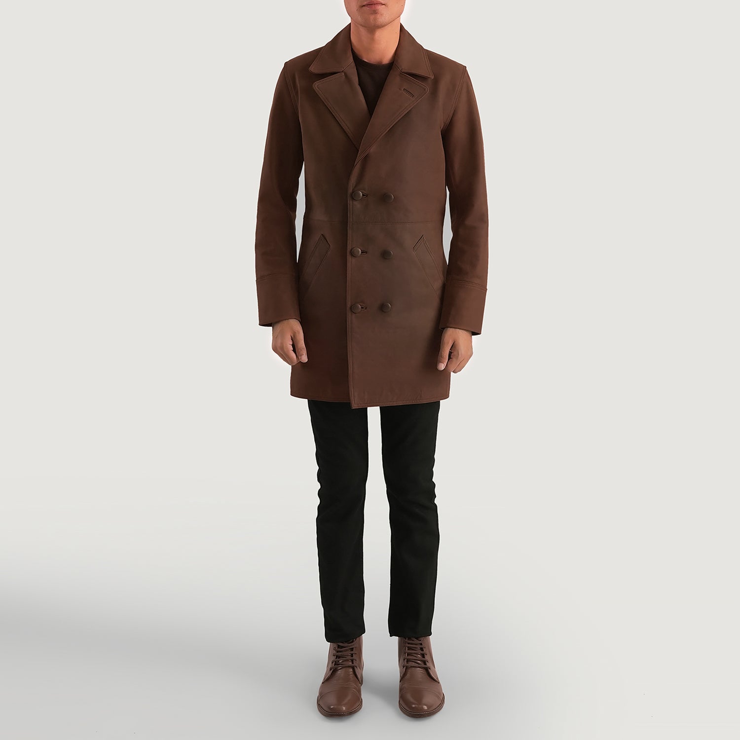 Maximus Men's Rich Brown Leather Coat