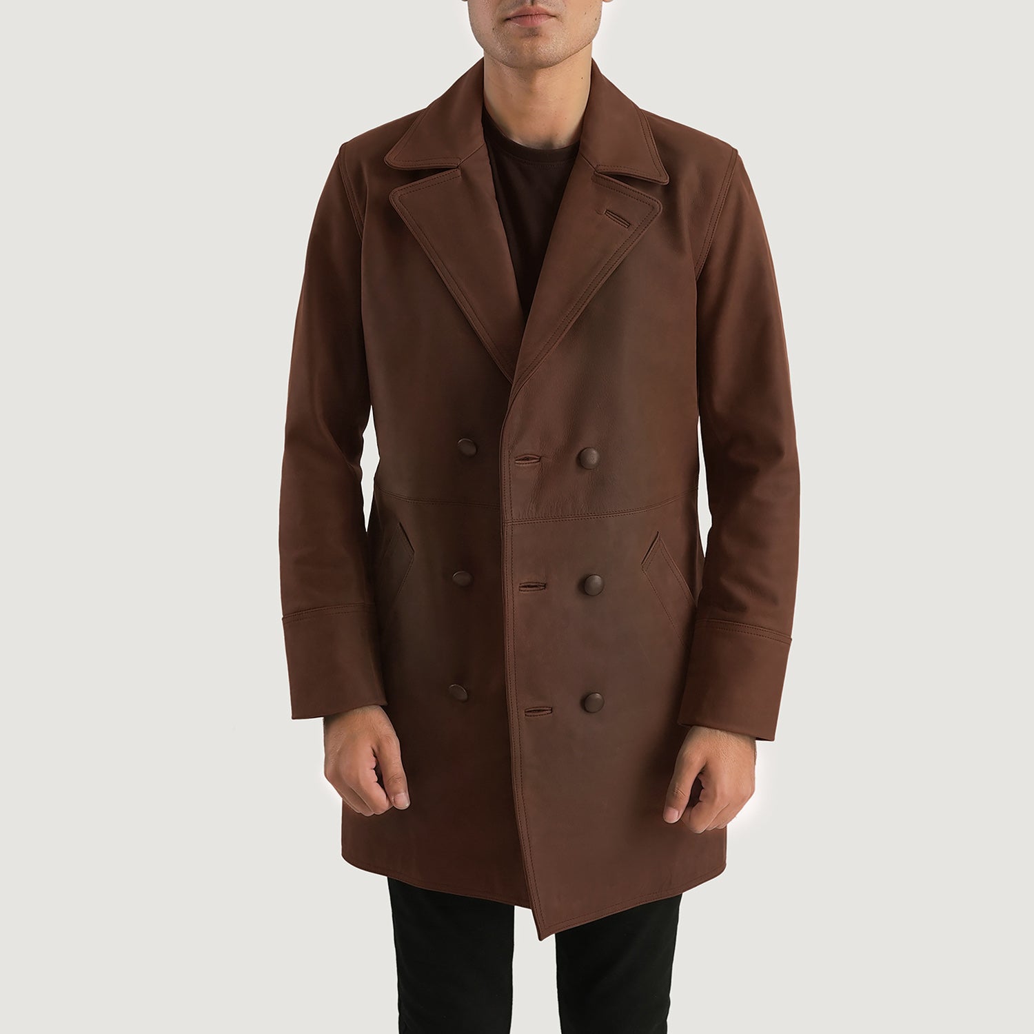 Maximus Men's Rich Brown Leather Coat