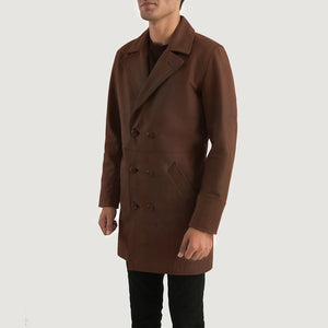 Maximus Men's Rich Brown Leather Coat