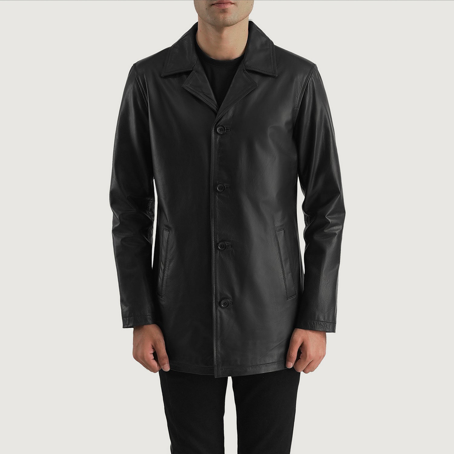 Tristan Men's Sleek Black Leather Jacket