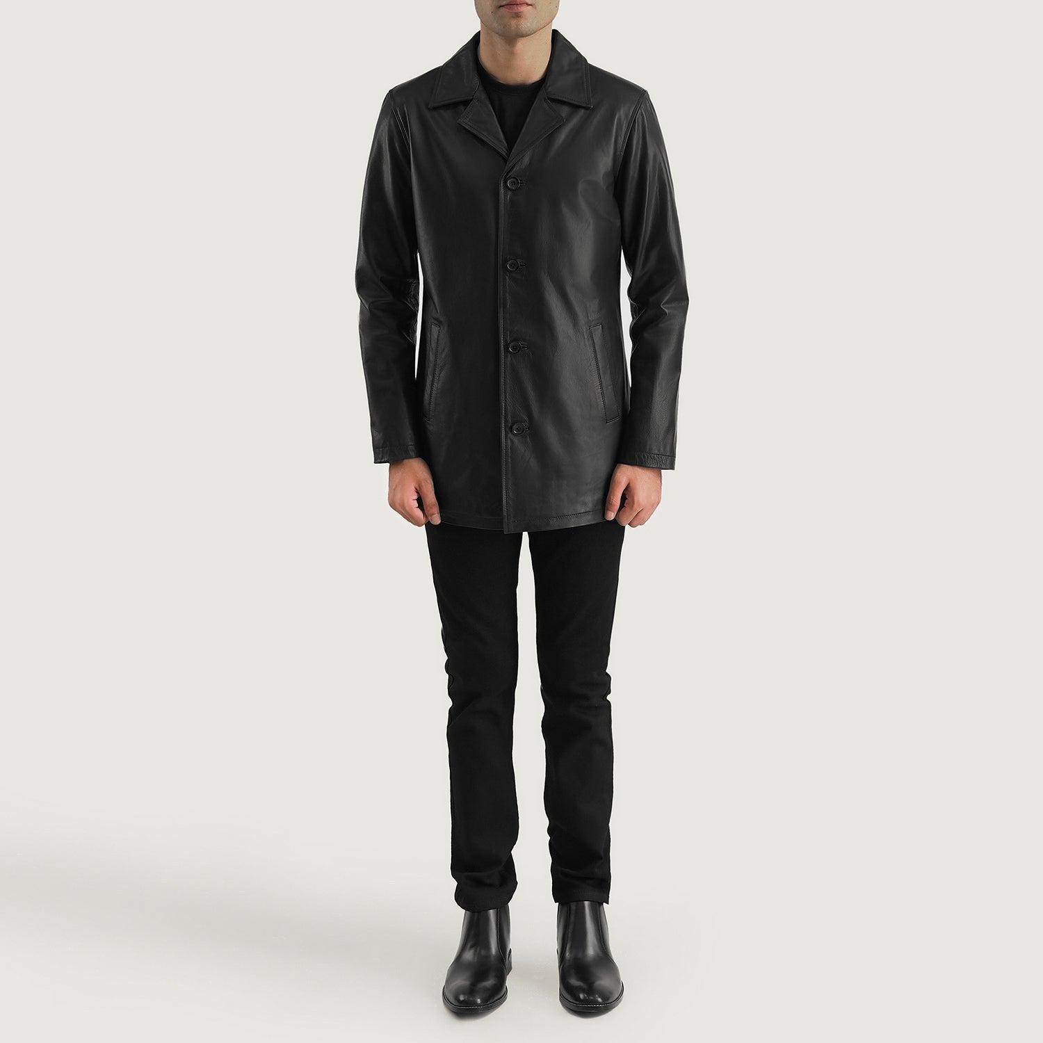 Tristan Men's Sleek Black Leather Jacket