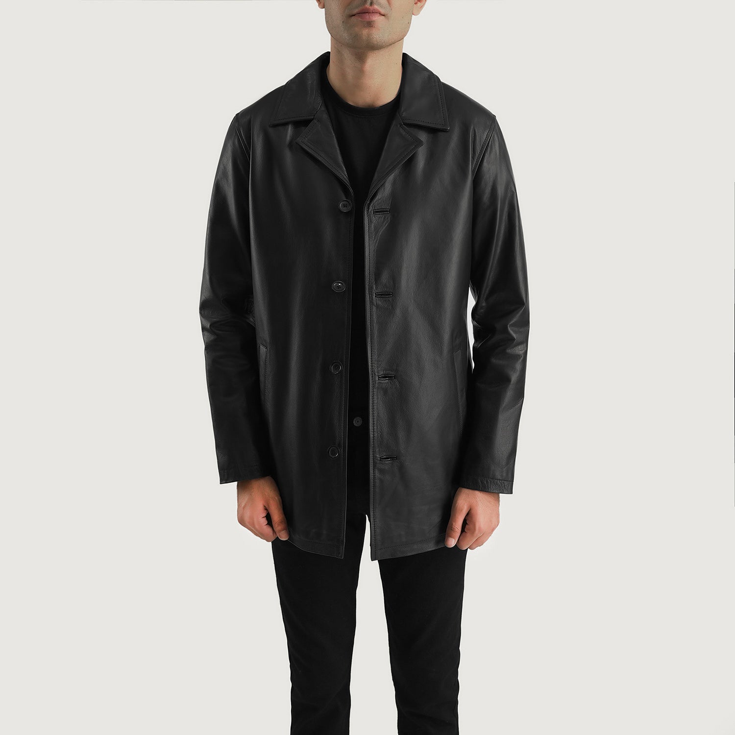 Tristan Men's Sleek Black Leather Jacket