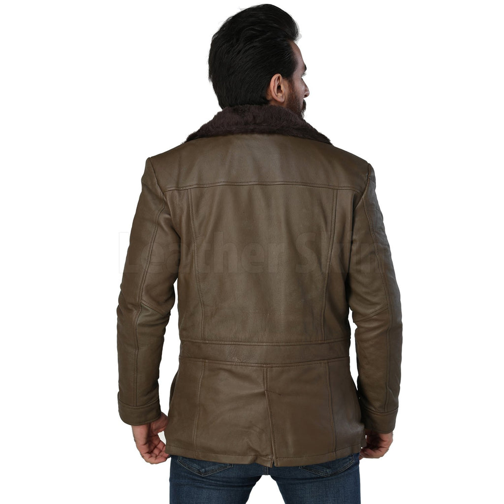 Dorian Men's Army Green Leather Jacket