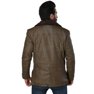 Dorian Men's Army Green Leather Jacket