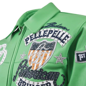 Green Leather Pelle Pelle American Bruiser World Famous Leather Jacket