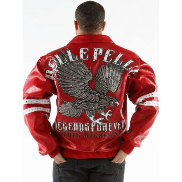 Red Leather Pelle Pelle Legends Forever World Famous Jacket