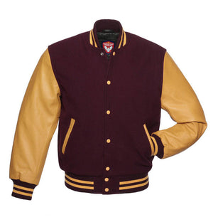 Lincoln Mens Maroon Wool Varsity Jacket