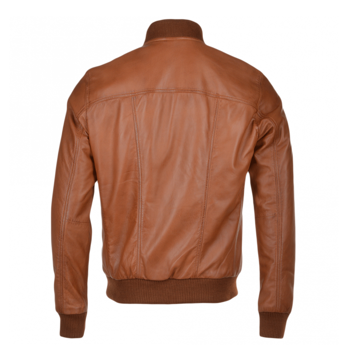 Sebastian Mens Tan Leather Bomber Jacket