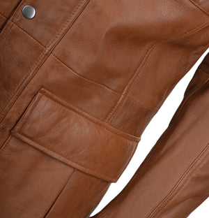 Reginald Classic Mens Tan Leather Jacket