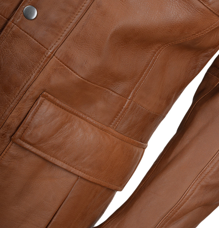 Reginald Classic Mens Tan Leather Jacket