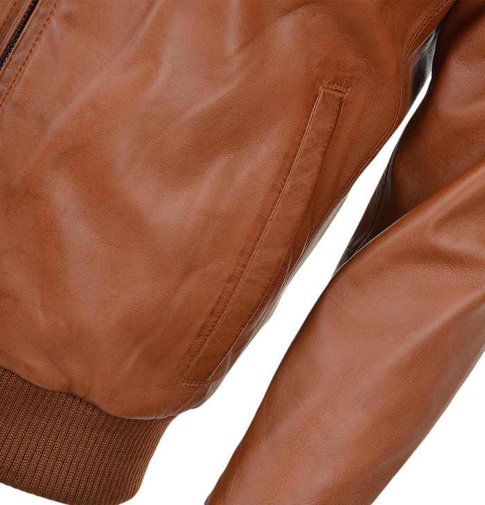 Sebastian Mens Tan Leather Bomber Jacket