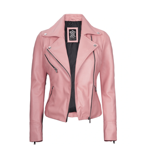 Fuchsia Women’s Pink Motorcycle Leather Jacket