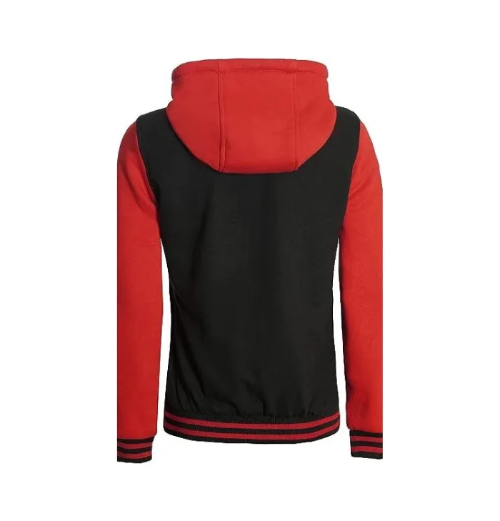 Sydney Women’s Red and Black Hooded Baseball Jacket